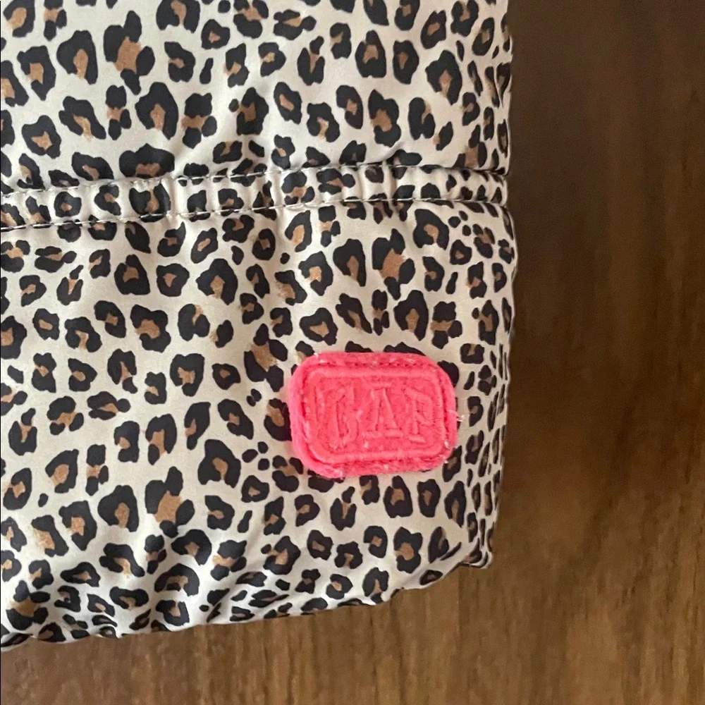 GAP Leopard Print Vest with Pink Accents
